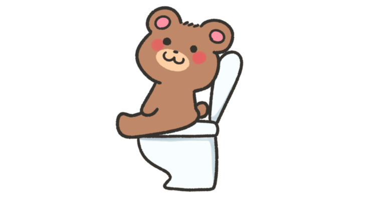 トイレをするクマ