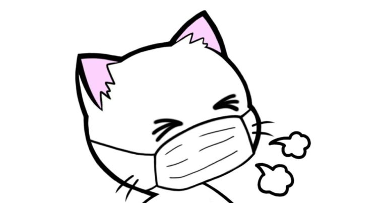 マスクする猫