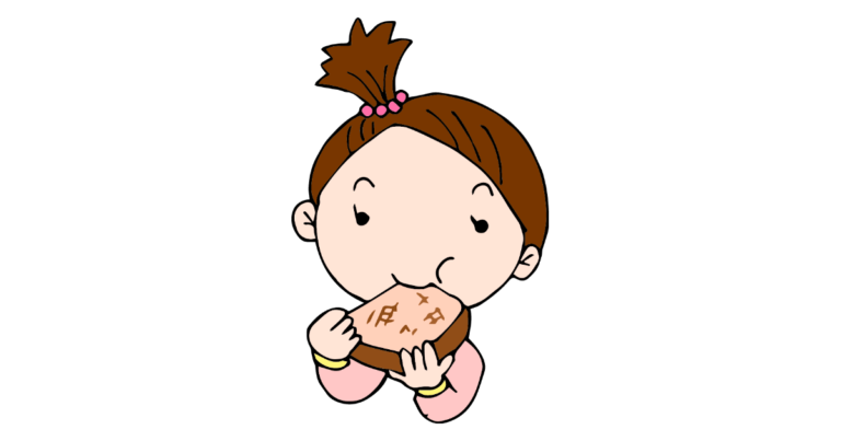 パンを食べる女の子