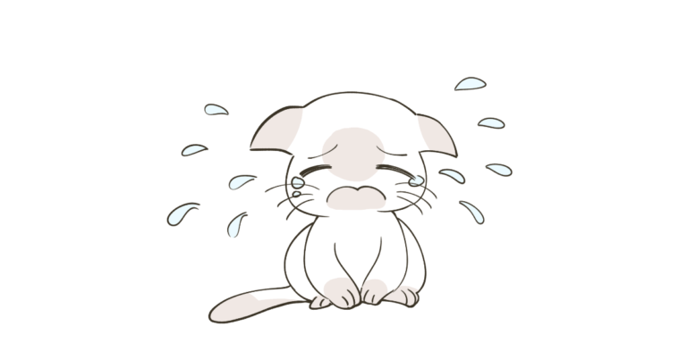 泣くネコ