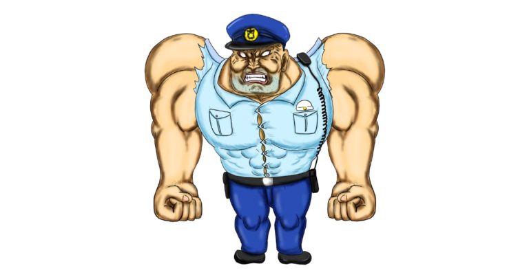 ムキムキで強そうな警察官