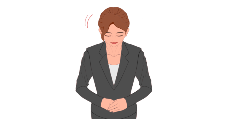 お辞儀をする女性