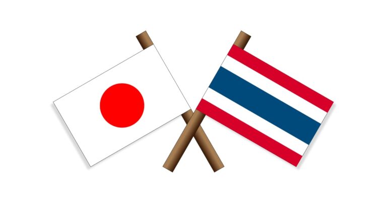 日本とタイの国旗
