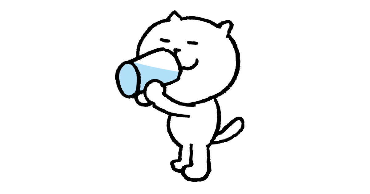 水を飲むネコ