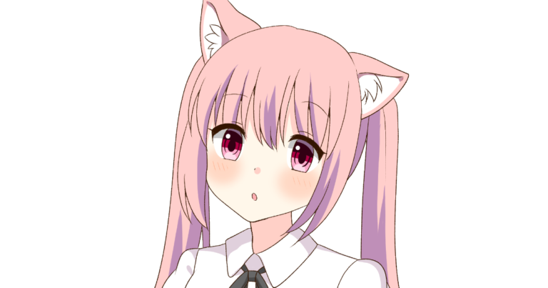 猫耳ピンク髪美少女