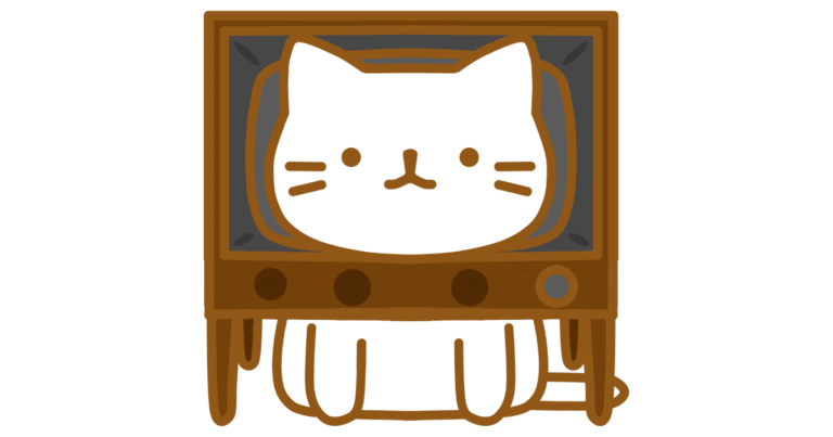 ブラウン管テレビに入るネコ