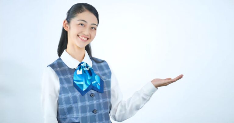 案内する受付美女