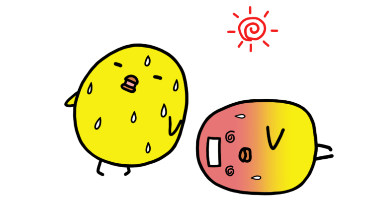 暑さで倒れるヒヨコたち