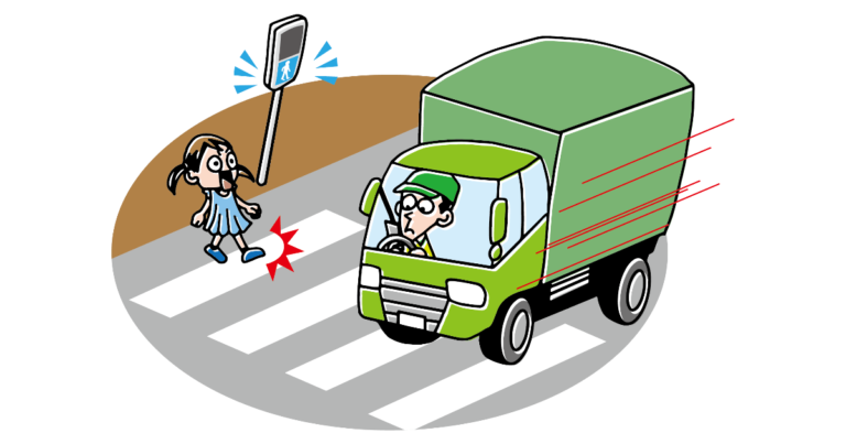 信号無視するトラック