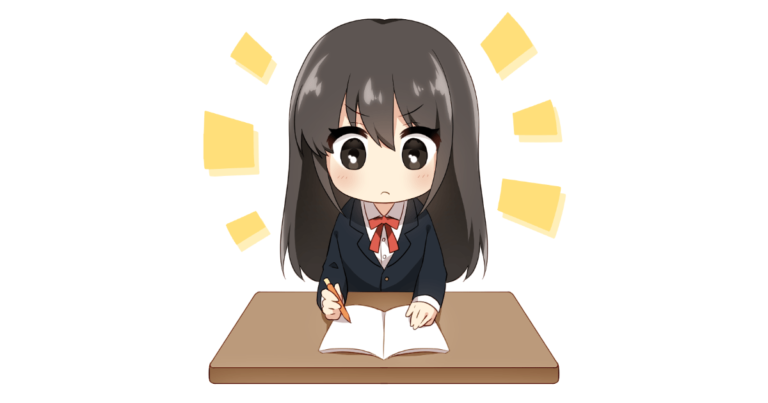 勉強をする女子学生