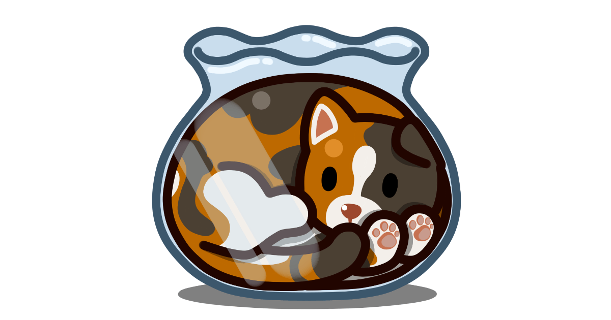 猫は液体。金魚鉢に入る三毛猫