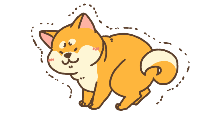 震える柴犬