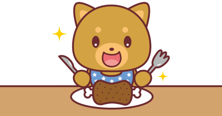 肉を食べる犬
