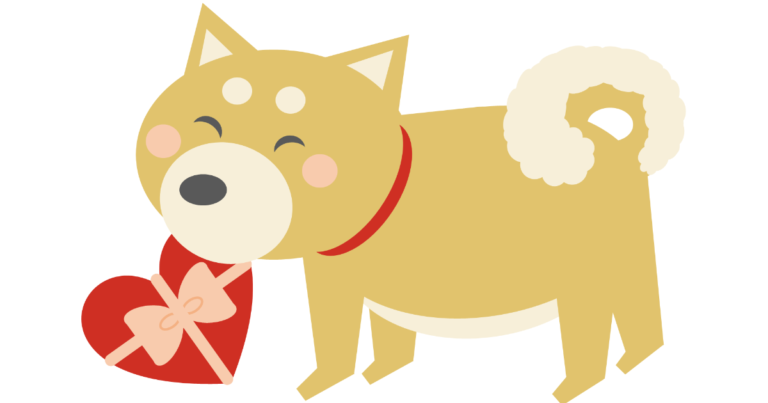 プレゼントをくれる柴犬