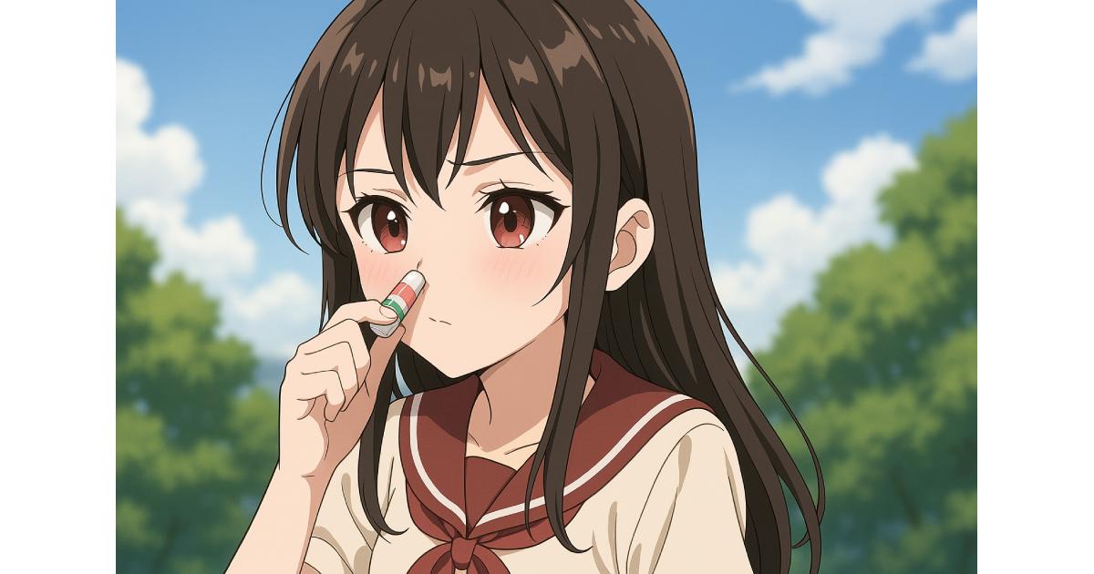 タイのヤードム（インヘラー）を鼻から吸う美少女