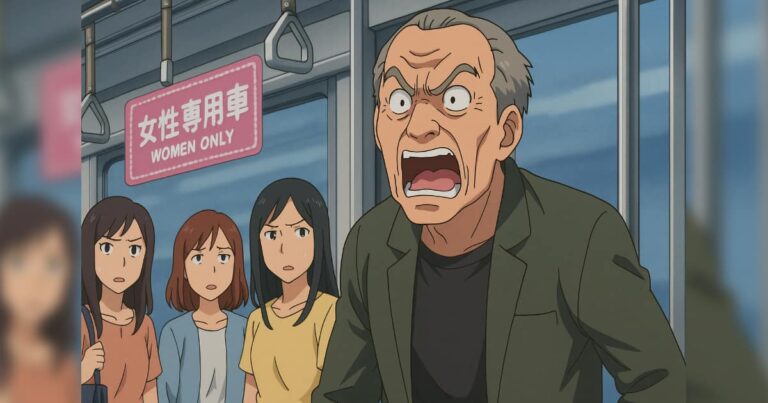 女性専用車両に乗り込んで「ブサイクばっかりやないか！」とブチギレるおじさん