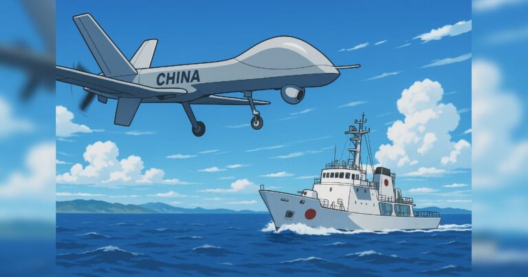 日本近海に中国のドローンが飛来