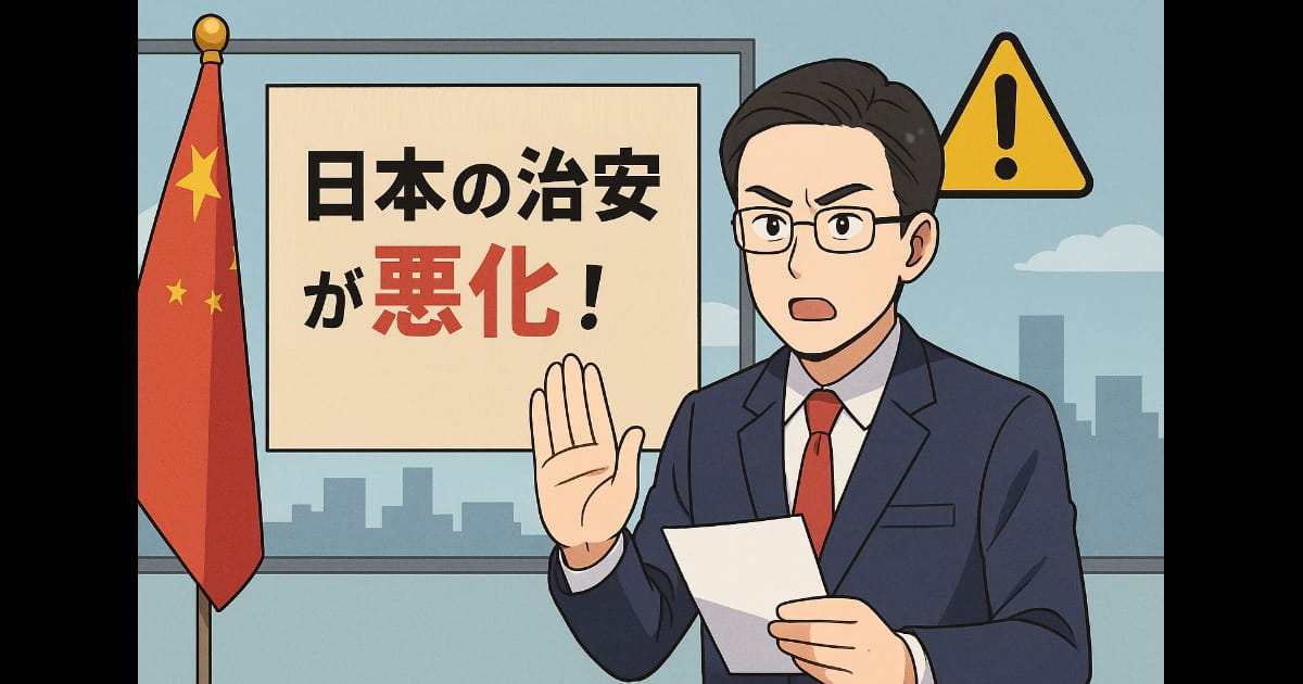 在日中国大使館が「日本の治安が悪化してる」と自国民に注意喚起