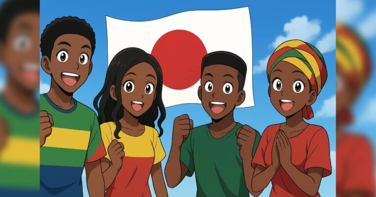 日本に移住できると喜ぶアフリカ4カ国（タンザニア、ガーナ、ナイジェリア、モザンビーク）の人たち