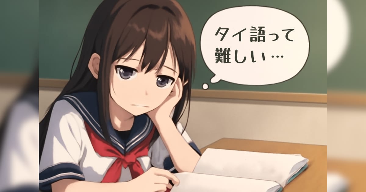 タイ語が難しいと悩んでいる女子高生