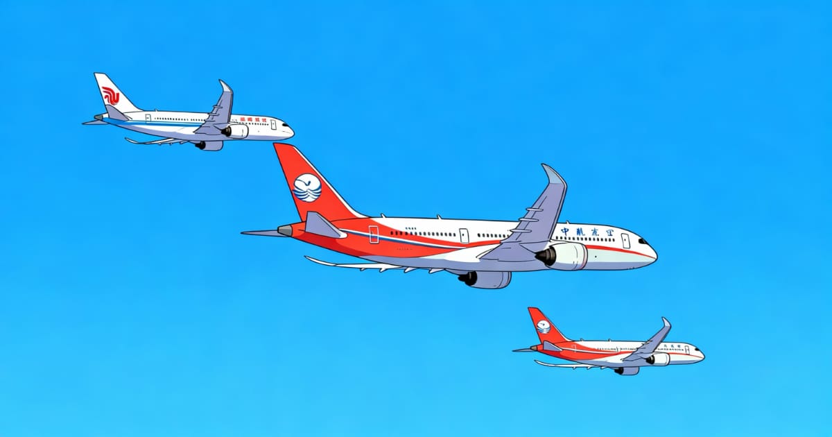 中国の航空会社の飛行機