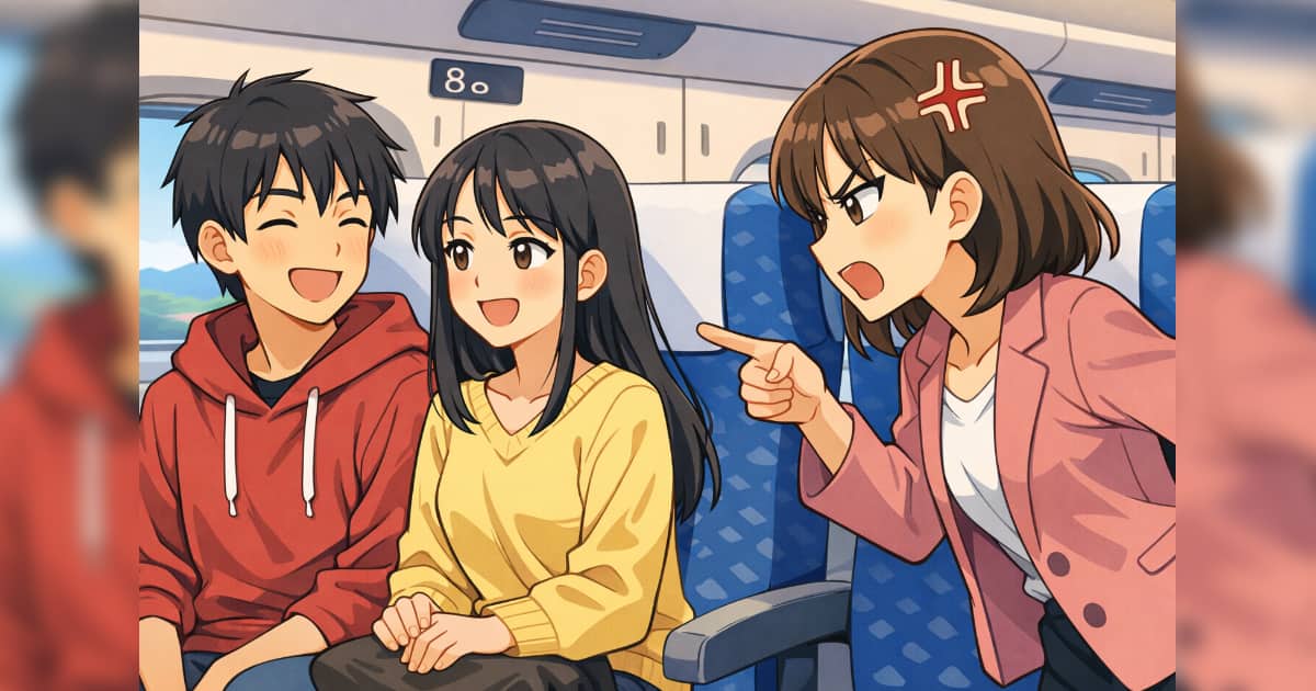 新幹線で予約した座席に中国人カップルが座ってた