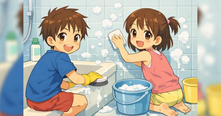 子供にお風呂掃除を頼んだ