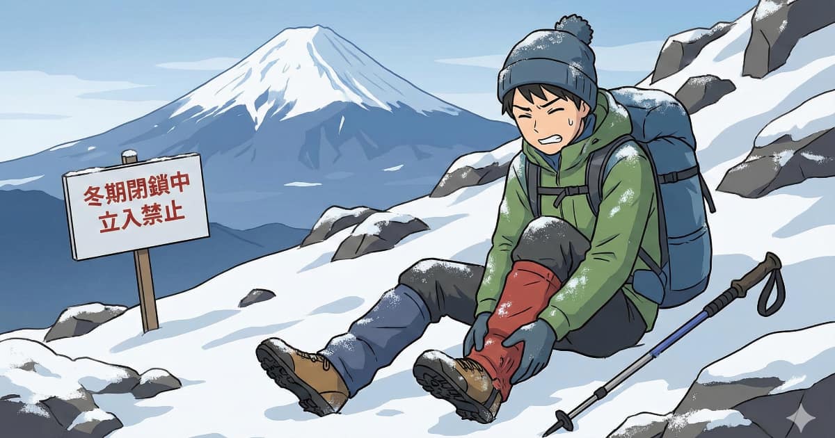 閉山中の富士山で中国人男性が救助求める