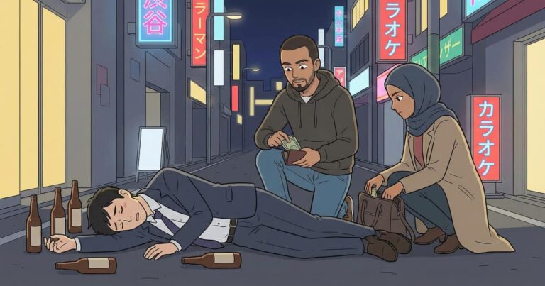 お酒を飲んで渋谷の路上で寝込んだ男性から現金などを盗むチュニジア人
