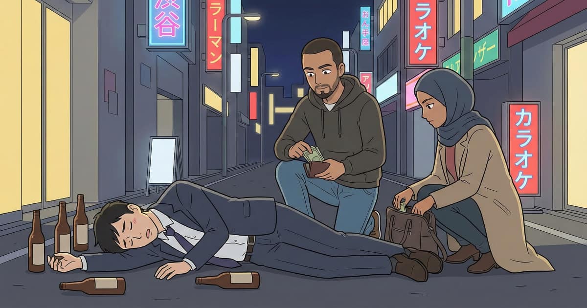 お酒を飲んで渋谷の路上で寝込んだ男性から現金などを盗むチュニジア人