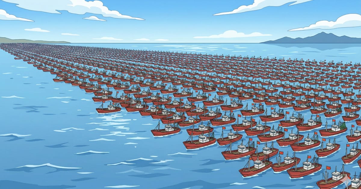 中国漁船2000隻が東シナ海で「異常な隊列」