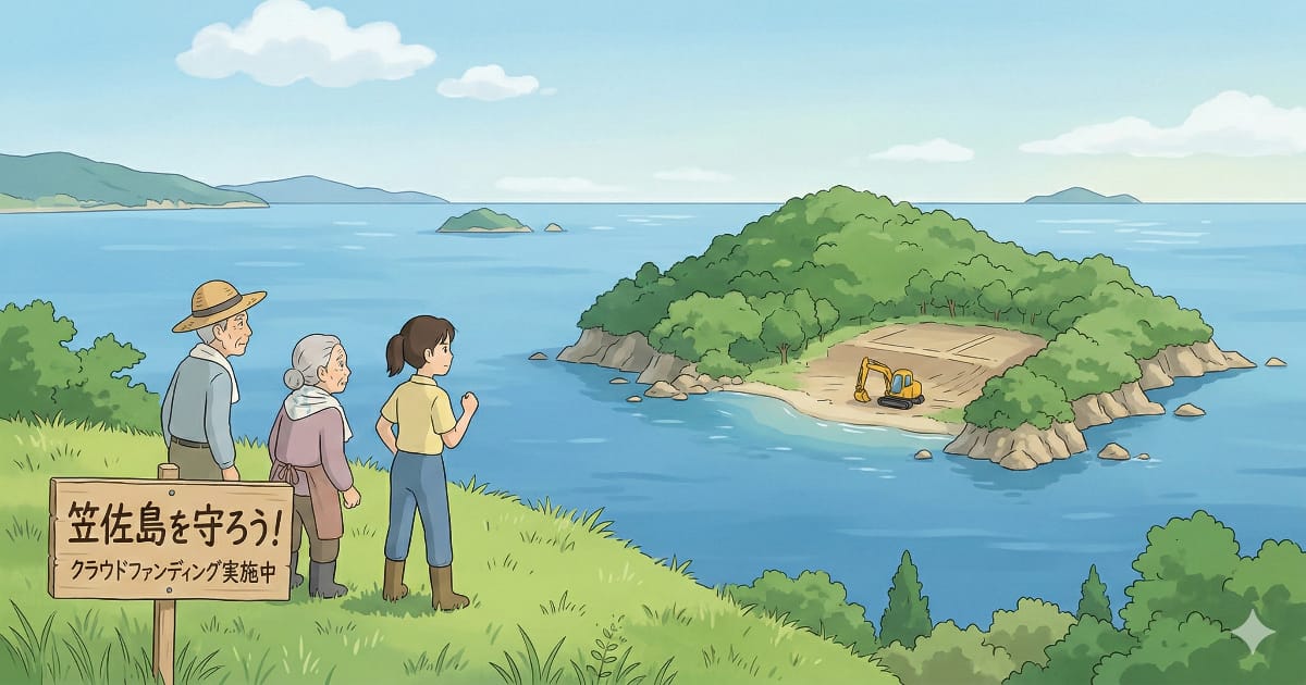 中国人への土地売却を巡り、笠佐島で波紋が広がる