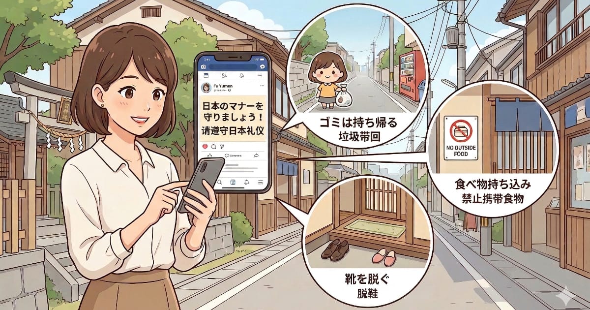 日本移住の中国人が訪日客に「マナーを守って」と訴え