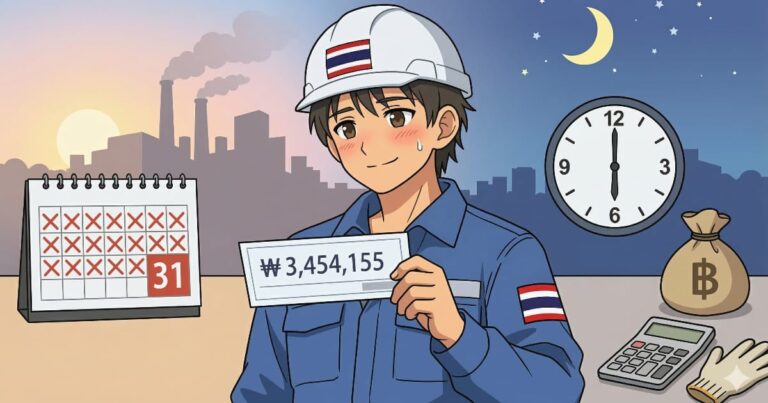 韓国で働くタイ人が給与明細を公開した結果→これじゃ安い日本に来ないよな…【タイ人の反応】