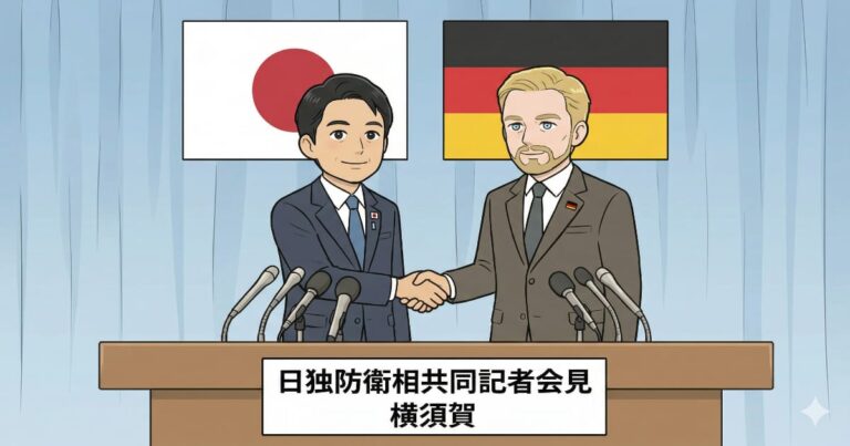 日独防衛相、横須賀で共同会見　防衛協力強化と緊密連携確認
