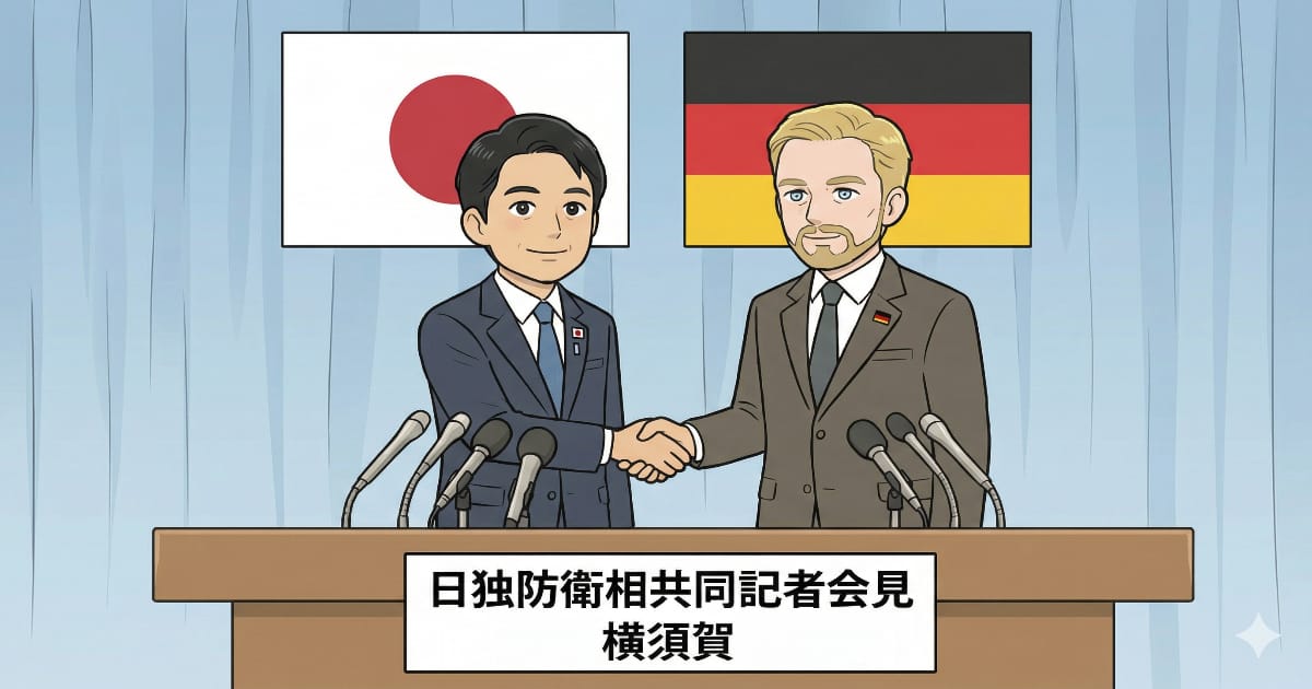 日独防衛相、横須賀で共同会見　防衛協力強化と緊密連携確認