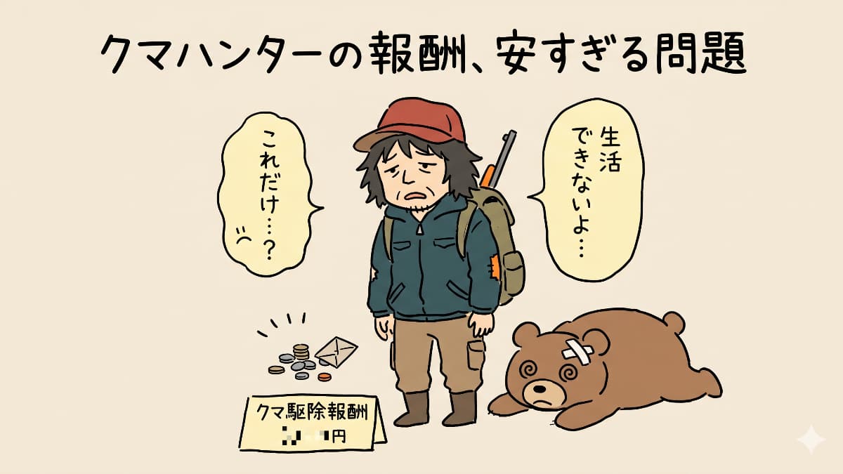 クマハンターの報酬が安すぎる