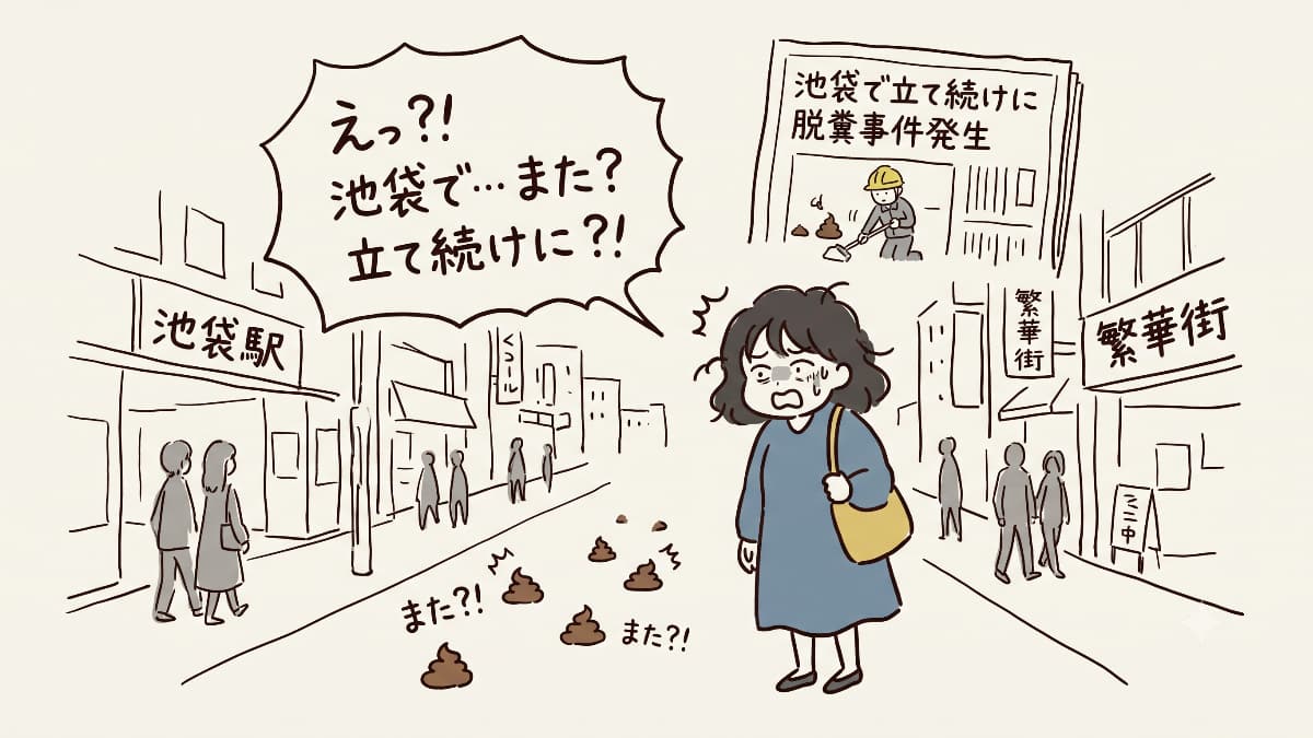 池袋で立て続けに脱糞事件発生