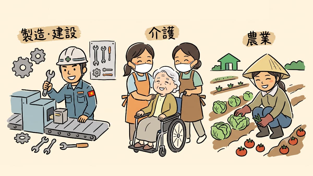 日本で一生懸命働くベトナム人労働者